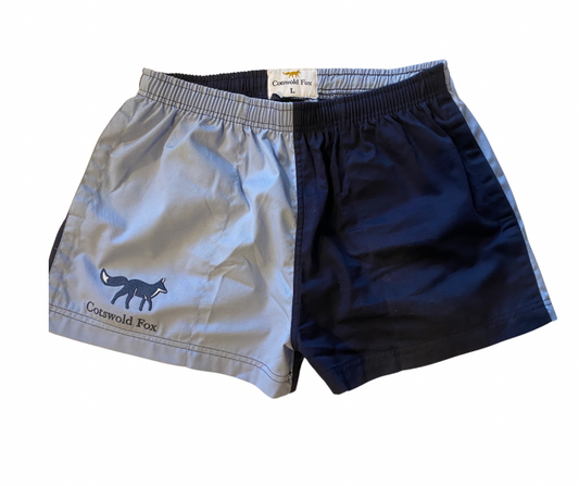 Cotswold Fox Harlequin Shorts - Cornflower and Navy