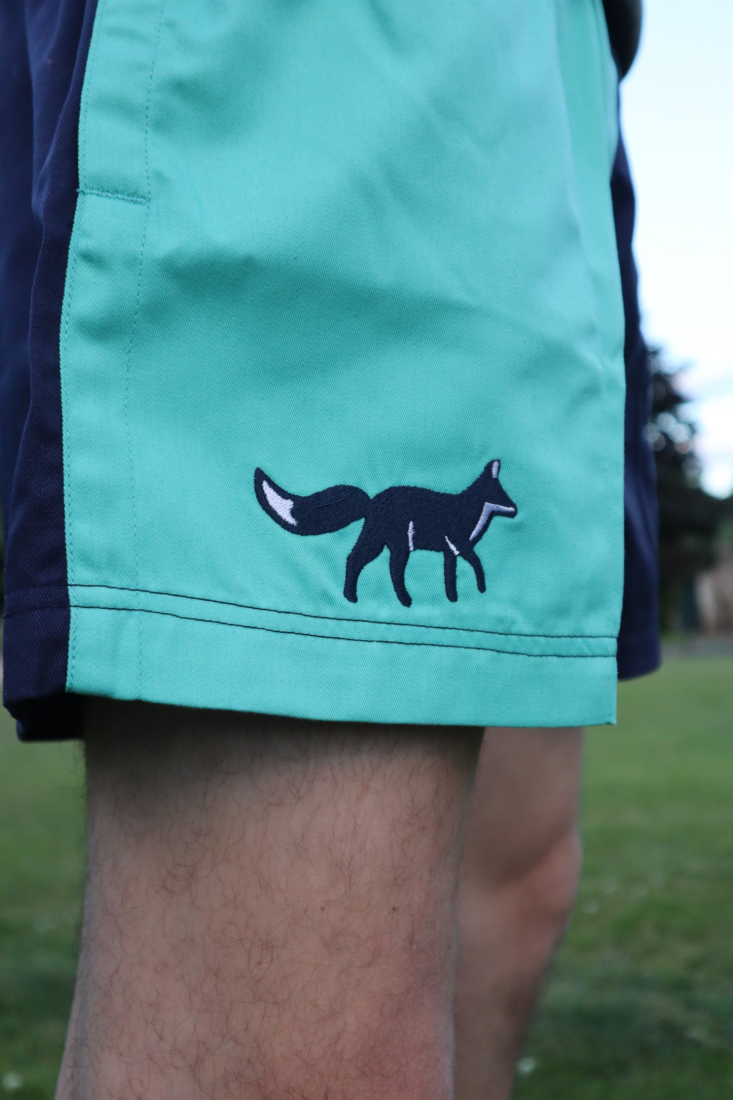 Cotswold Fox Harlequin Shorts - Mint and Navy