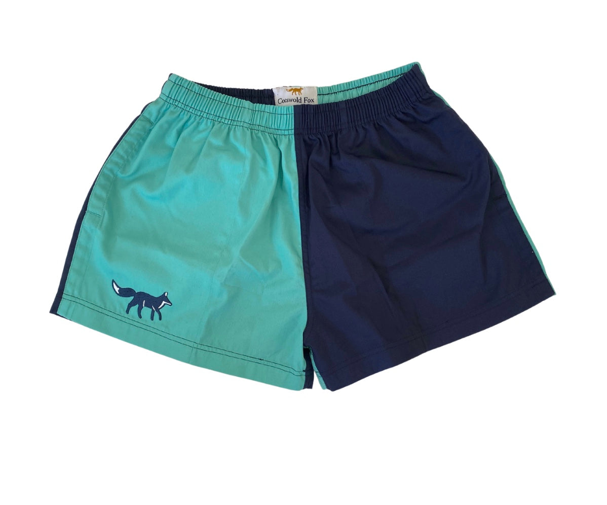 Cotswold Fox Harlequin Shorts - Mint and Navy